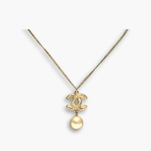 Chanel CC Pearl CC Gold Necklace