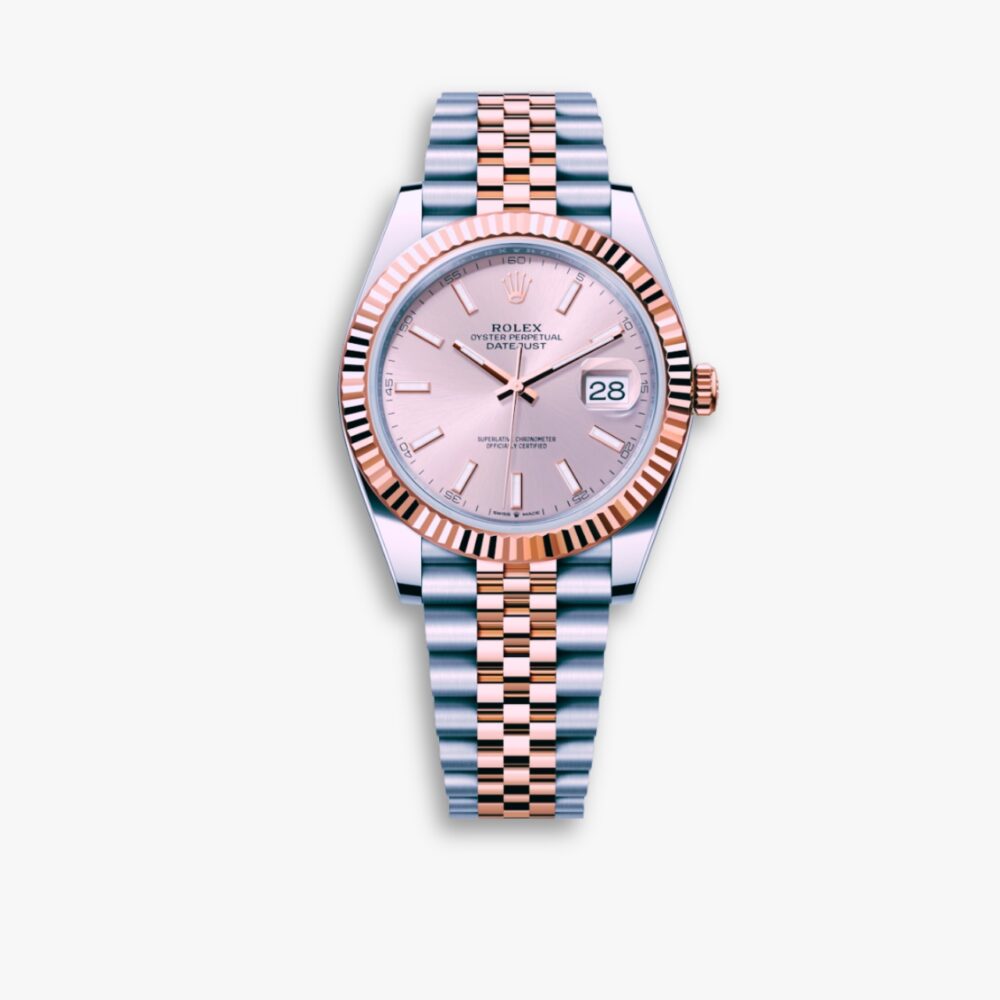 Rolex Oyster Perpetual Datejust White Dial With Silver And Everose Gold Strap 126231 0017 36mm
