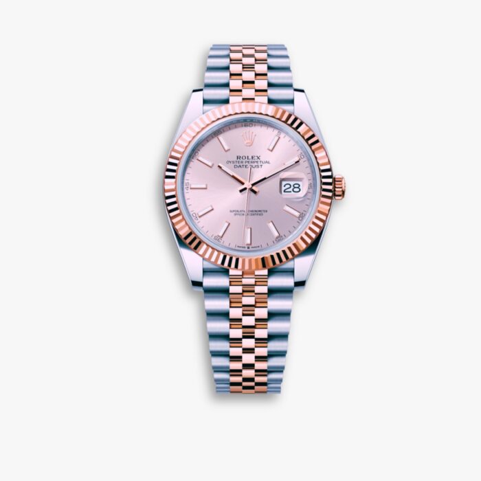 Rolex Oyster Perpetual Datejust White Dial With Silver And Everose Gold Strap 126231 0017 36mm