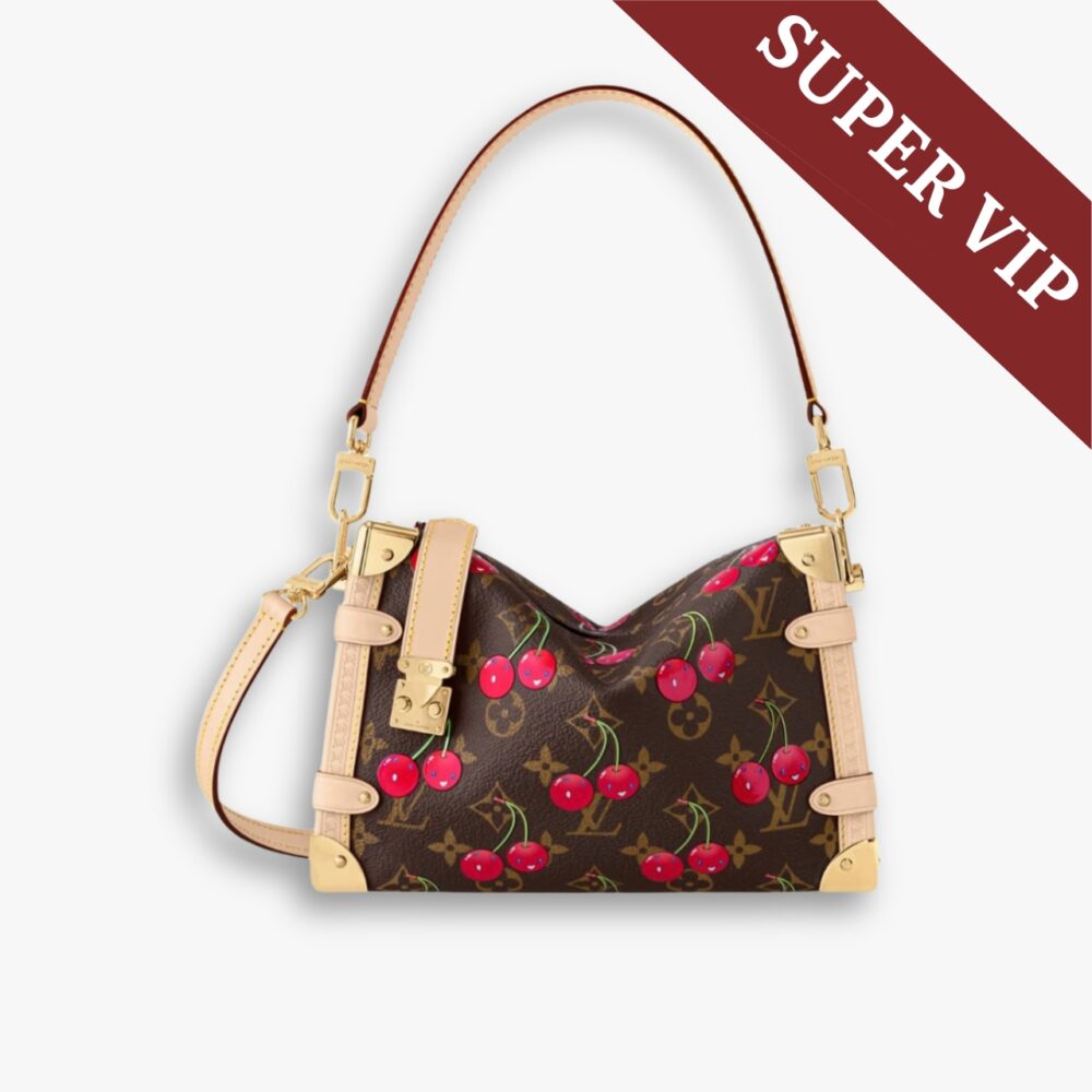 Super Vip 1:1 – Louis Vuitton x Murakami Side Trunk MM Monogram Cerise Brown 23Cm M14278