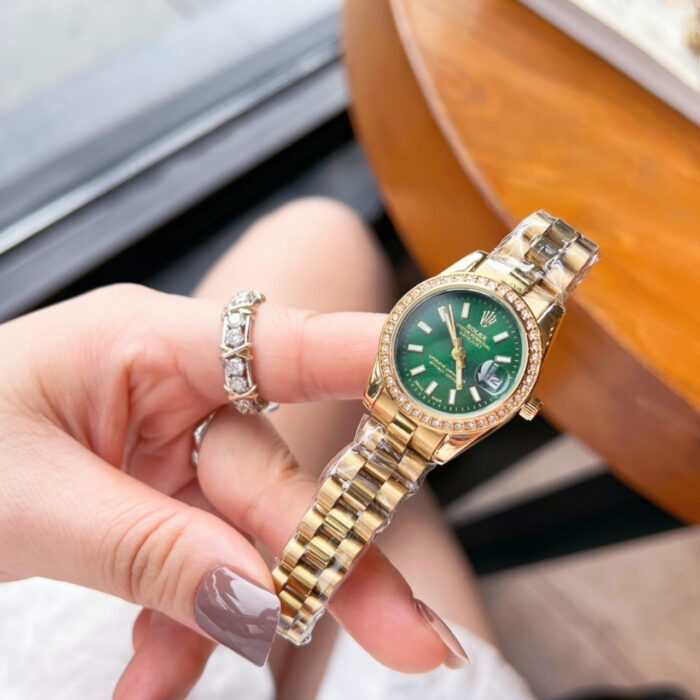 Rolex Lady Datejust Green Dial Yellow Gold 28mm - Image 2