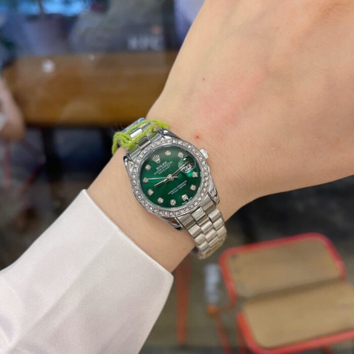Rolex Lady Datejust 28 Silver Jubilee Diamond Dia Green 28mm - Image 4