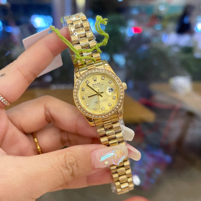 Rolex Lady Datejust 28 Diamond Dial 18k Gold 28mm - Image 2