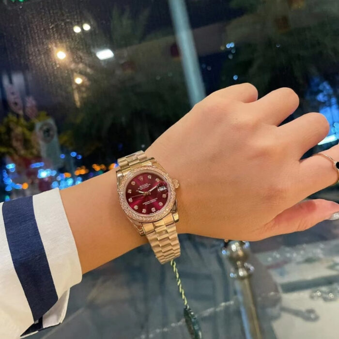 Rolex Lady Datejust Demi Red Dial And Gold 31mm 278383RBR 0020 - Image 4