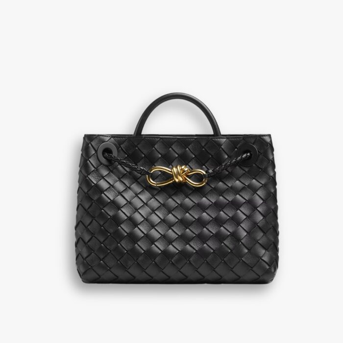 Bottega Veneta Andiamo Intrecciato Leather Top Handle Bag Black 33cm 766014VCPP11139