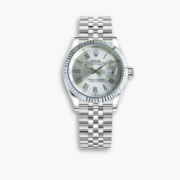 Rolex Datejust Roman Numeral Oystersteel And White Gold In Silver 41mm