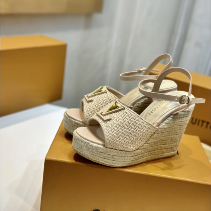 Louis Vuitton Mare Wedge Sandals Natural Beige 1AHLM0 - Image 2