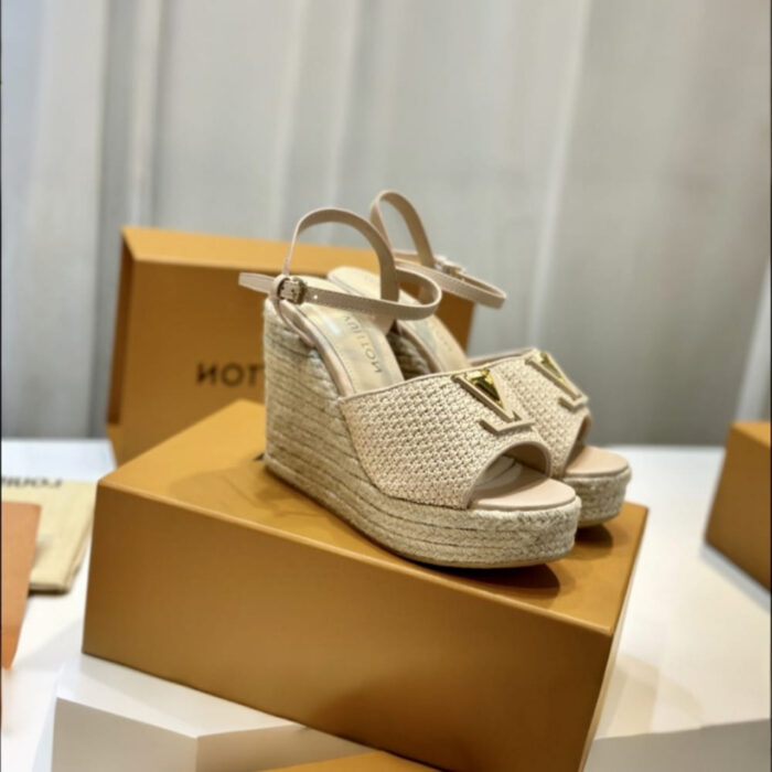 Louis Vuitton Mare Wedge Sandals Natural Beige 1AHLM0 - Image 3