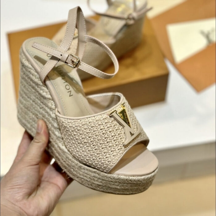 Louis Vuitton Mare Wedge Sandals Natural Beige 1AHLM0 - Image 4