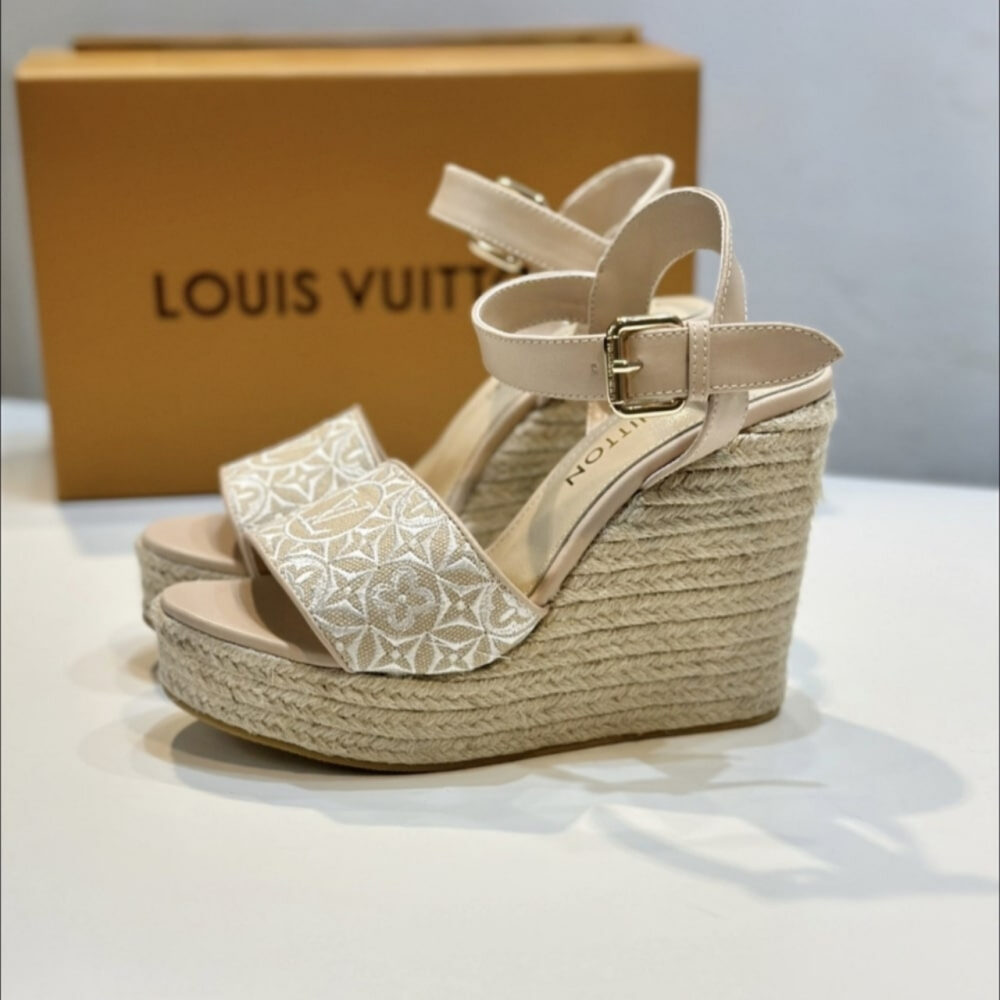 Louis Vuitton Helios Wedge Espadrille Beige 1AHLL6 - Image 2