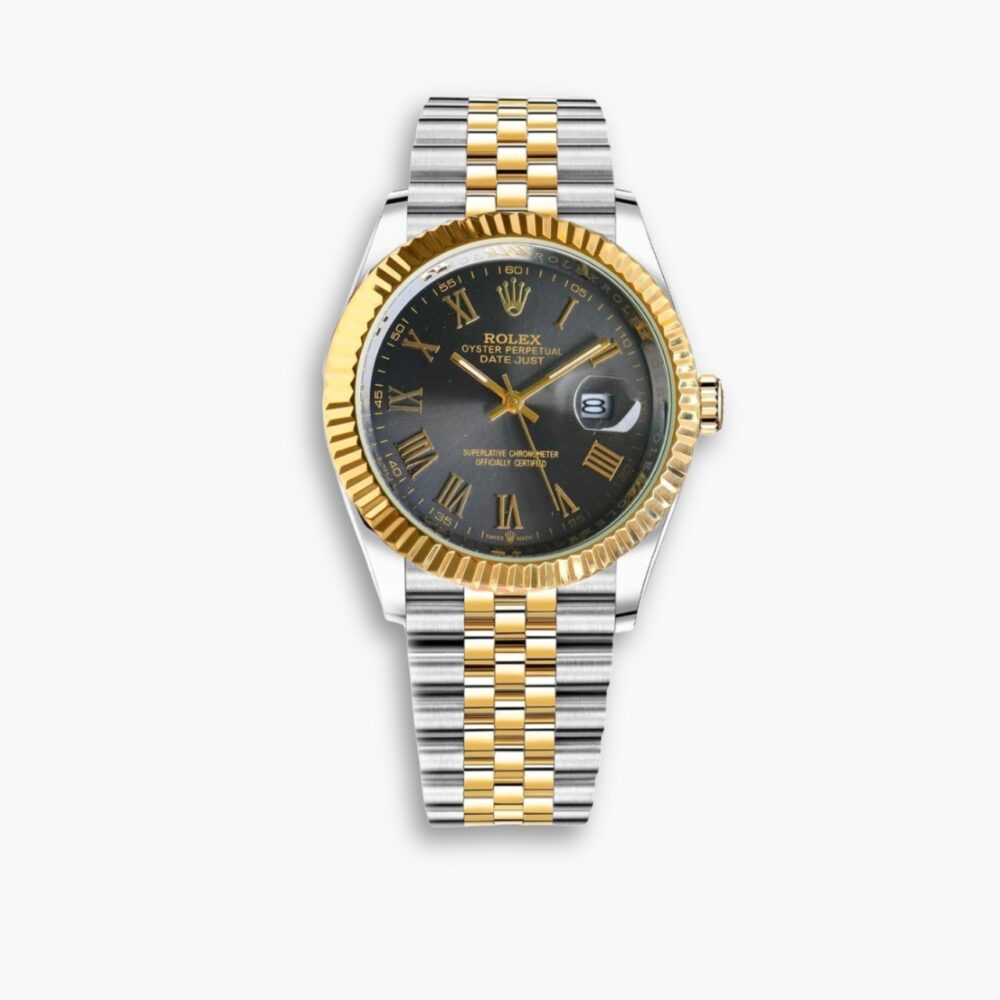 Rolex Datejust Roman Numeral Dial Oystersteel And Gold In Black 41mm