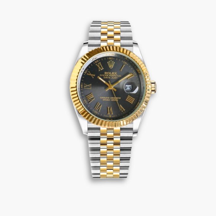 Rolex Datejust Roman Numeral Dial Oystersteel And Gold In Black 41mm