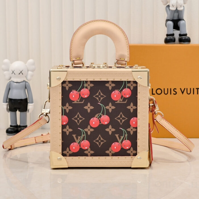 Louis Vuitton x Takashi Murakami Mini Square Trunk Cherry Monogram Brown 17Cm M14040 - Image 2