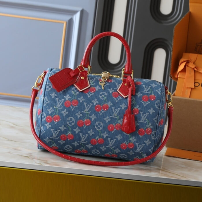 Louis Vuitton x Takashi Murakami Bolsa Speedy Soft 30 Monogram Denim Blue 30Cm N87627 - Image 2