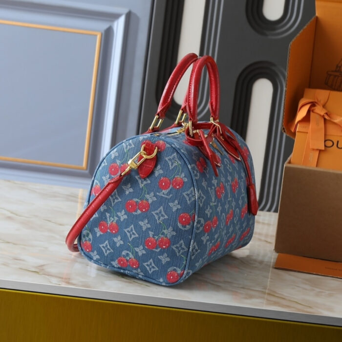 Louis Vuitton x Takashi Murakami Bolsa Speedy Soft 30 Monogram Denim Blue 30Cm N87627 - Image 3
