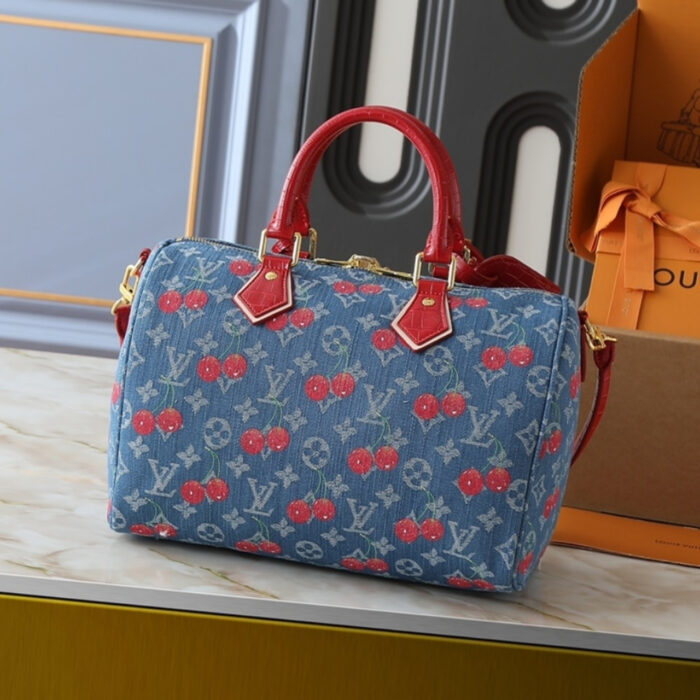 Louis Vuitton x Takashi Murakami Bolsa Speedy Soft 30 Monogram Denim Blue 30Cm N87627 - Image 4