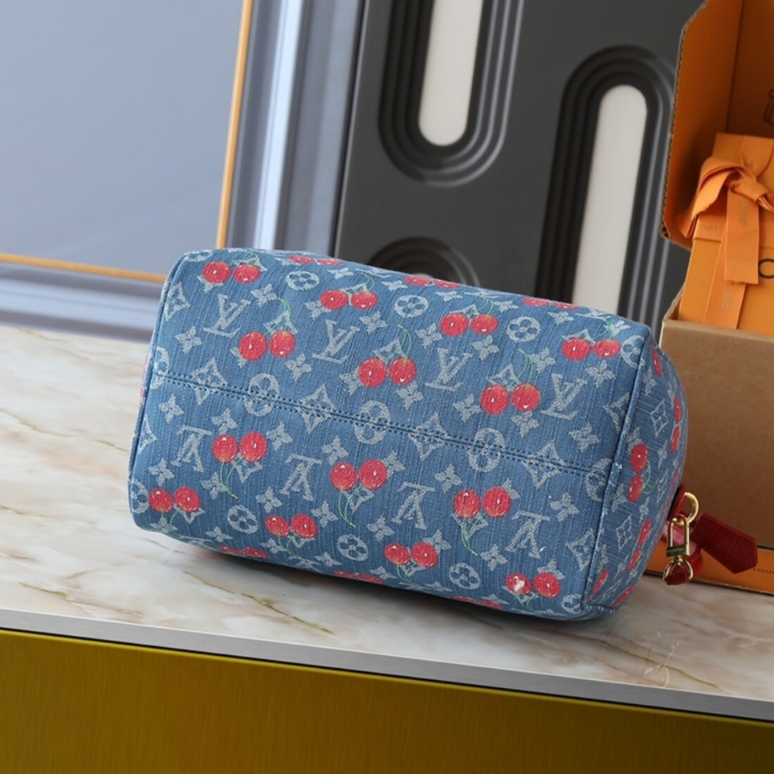 Louis Vuitton x Takashi Murakami Bolsa Speedy Soft 30 Monogram Denim Blue 30Cm N87627 - Image 5