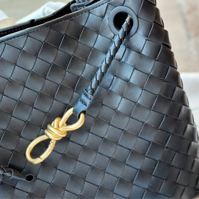 Bottega Veneta Andiamo Intrecciato Leather Top Handle Bag Black 33cm 766014VCPP11139 - Image 5