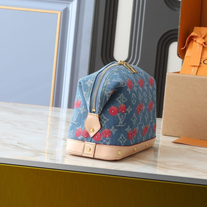 Louis Vuitton x Takashi Murakami Cosmetic Pouch GM Denim Blue 27Cm M13893 - Image 3
