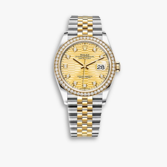 Rolex Oyster Datejust Oystersteel Golden Flip Dial With Dimond Around 36mm