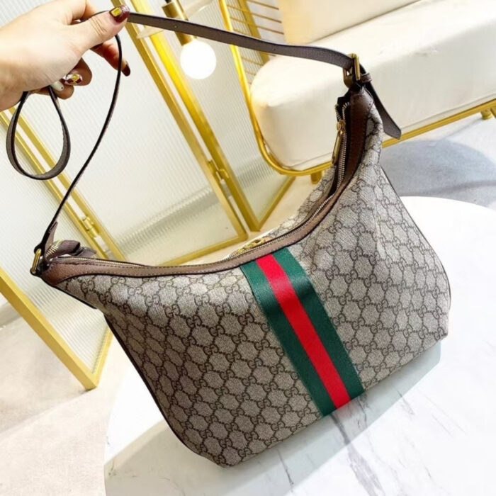 Gucci Ophidia Large Shoulder Bag Brown GG Supreme 35cm - Image 3
