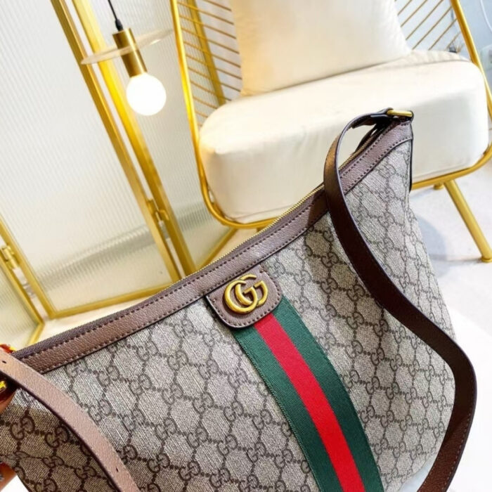 Gucci Ophidia Large Shoulder Bag Brown GG Supreme 35cm - Image 4