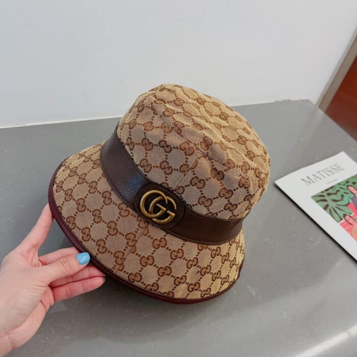 Gucci Canvas Bucket Hat With Double G Brown 576587 4HG62 2564 - Image 4