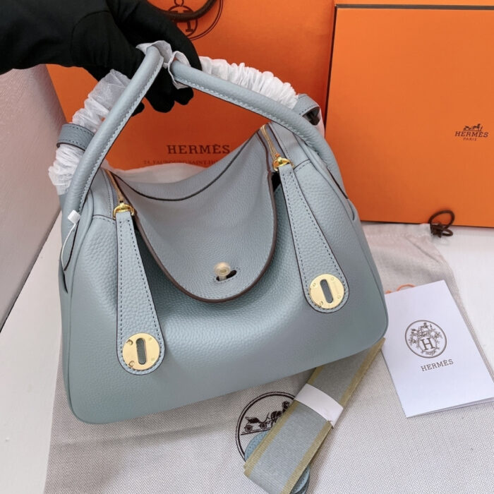 Hermès Lindy Clemence Leather GHW Blue 26cm - Image 2