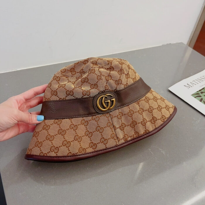 Gucci Canvas Bucket Hat With Double G Brown 576587 4HG62 2564 - Image 5