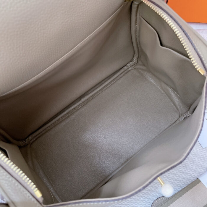 Hermes Lindy Mini Togo Bag Gold Hardware Beige 19Cm - Image 6
