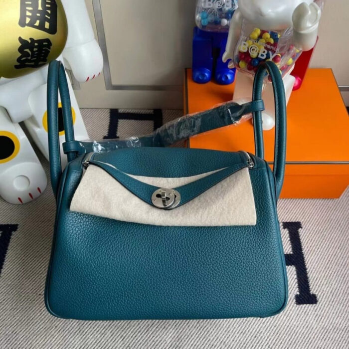 Hermes Lindy Clemence W0 Vert Bosphore Silver Hardware 26Cm - Image 2