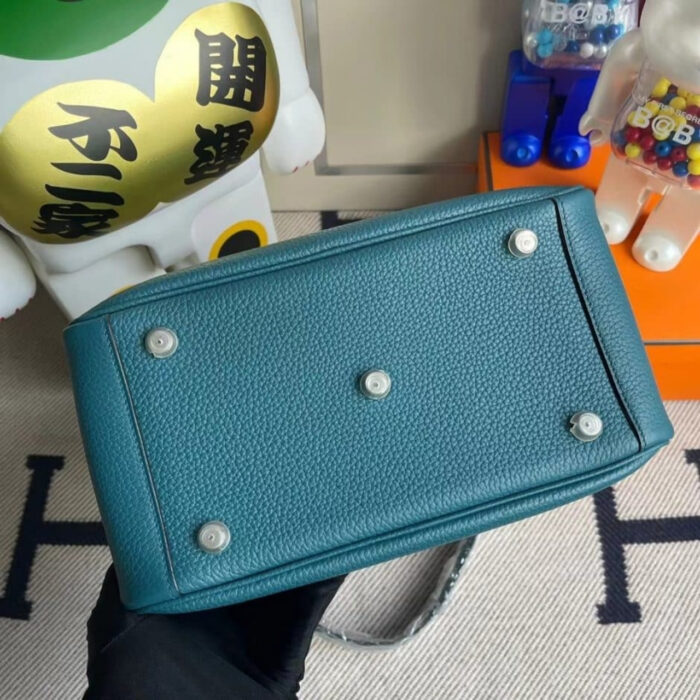 Hermes Lindy Clemence W0 Vert Bosphore Silver Hardware 26Cm - Image 5