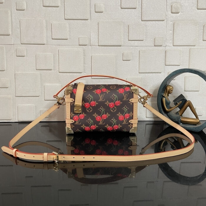 Super Vip 1:1 – Louis Vuitton x Murakami Side Trunk MM Monogram Cerise Brown 23Cm M14278 - Image 2
