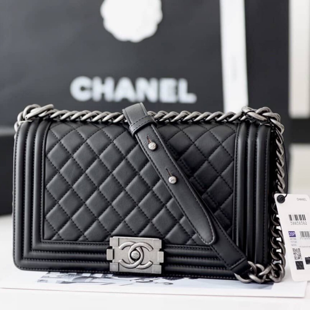 Super Vip 1:1 – Chanel Large Boy Chanel Handbag Black 25Cm A92193 Y09953 94305 - Image 4