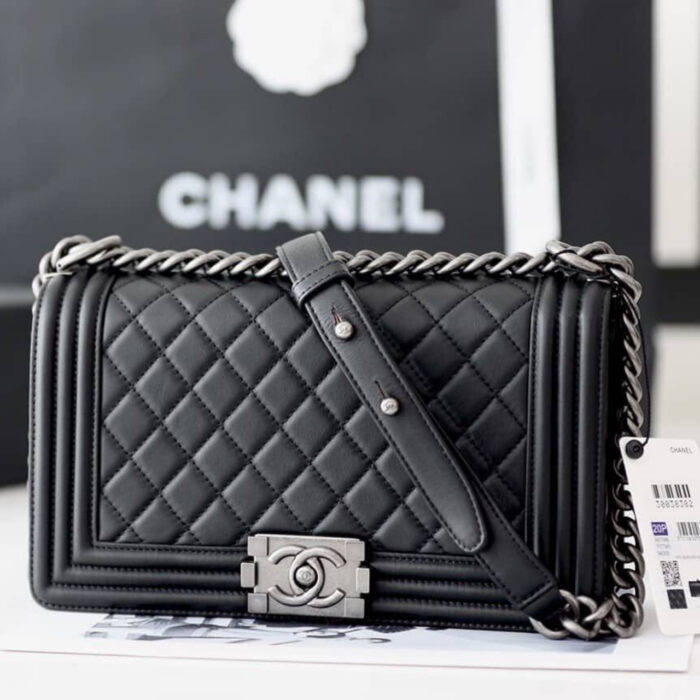 Super Vip 1:1 – Chanel Large Boy Chanel Handbag Black 25Cm A92193 Y09953 94305 - Image 4