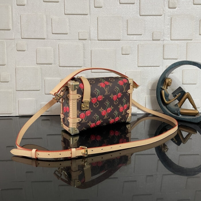 Super Vip 1:1 – Louis Vuitton x Murakami Side Trunk MM Monogram Cerise Brown 23Cm M14278 - Image 3