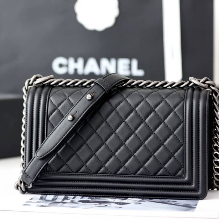Super Vip 1:1 – Chanel Large Boy Chanel Handbag Black 25Cm A92193 Y09953 94305 - Image 5