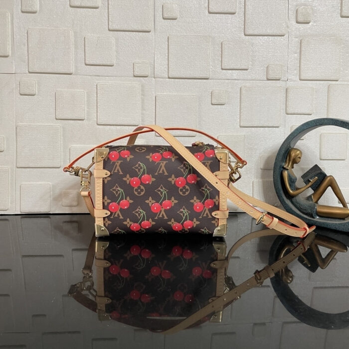 Super Vip 1:1 – Louis Vuitton x Murakami Side Trunk MM Monogram Cerise Brown 23Cm M14278 - Image 4