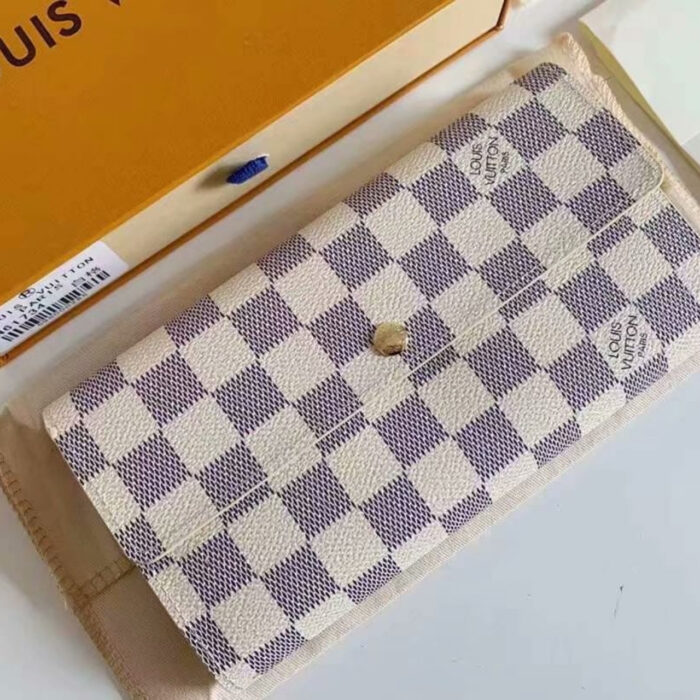 Louis Vuitton Emilie Wallet Damier Azur White 19Cm - Image 2