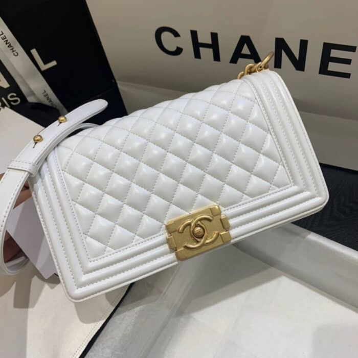 Super Vip 1:1 – Chanel Large Boy Chanel Handbag White 25Cm A67086 B06643 10601 - Image 3