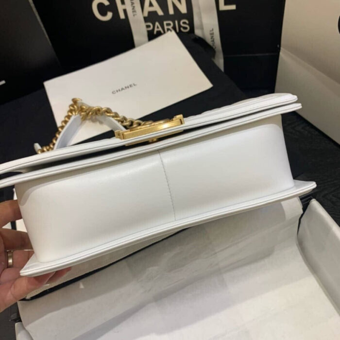 Super Vip 1:1 – Chanel Large Boy Chanel Handbag White 25Cm A67086 B06643 10601 - Image 5