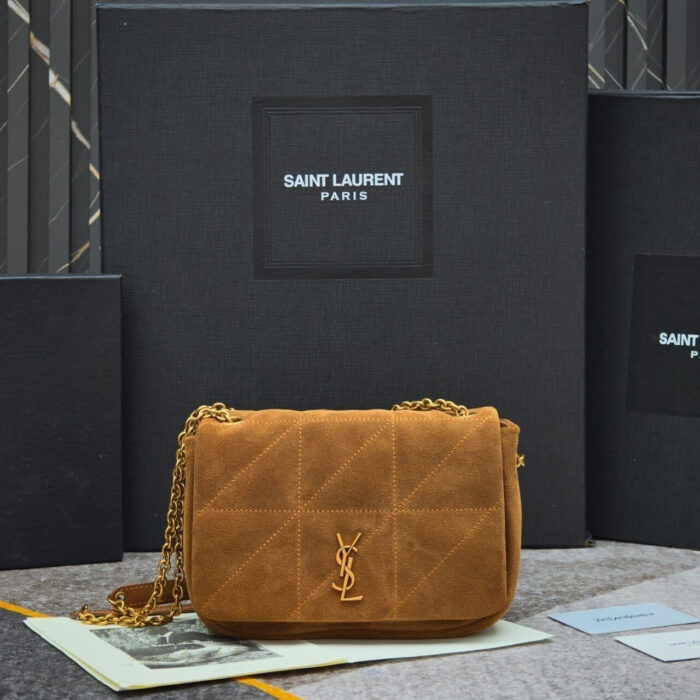 Saint Laurent Jamie 4.3 Suede Shoulder Bag Brown 25Cm - Image 2