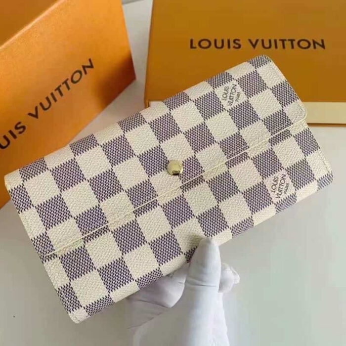 Louis Vuitton Emilie Wallet Damier Azur White 19Cm - Image 3