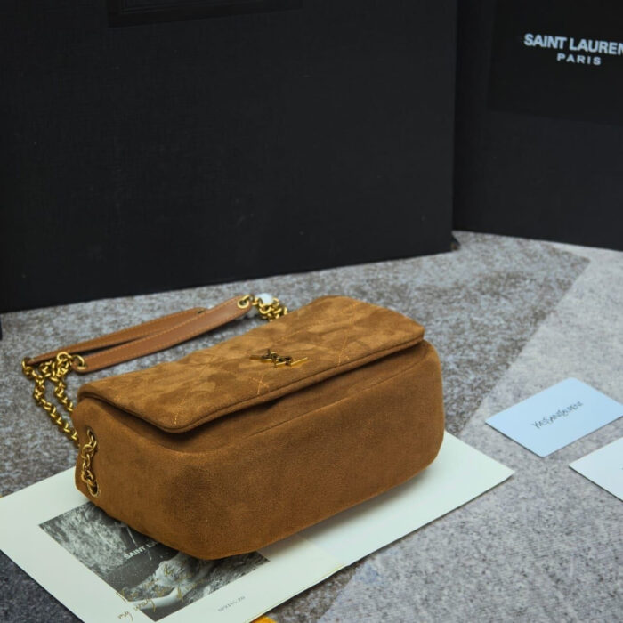 Saint Laurent Jamie 4.3 Suede Shoulder Bag Brown 25Cm - Image 4