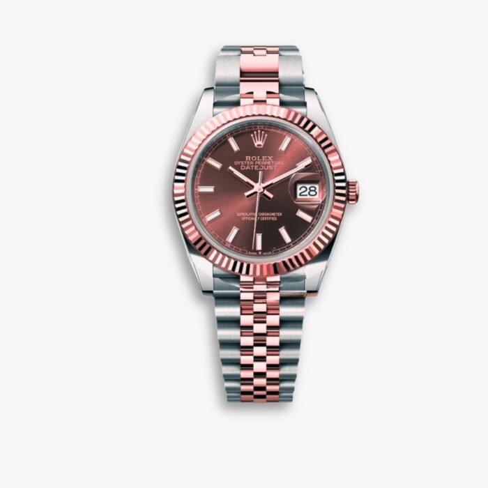 Rolex Oyster Perpetual Datejust Dial With Silver And Everose Gold Strap Chocolate 36mm