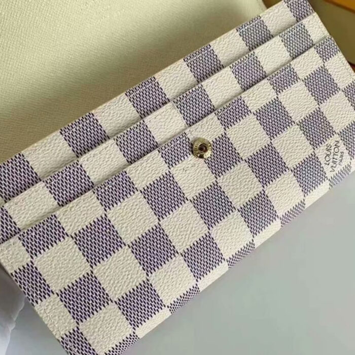 Louis Vuitton Emilie Wallet Damier Azur White 19Cm - Image 5