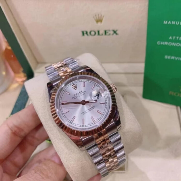 Rolex Oyster Perpetual Datejust White Dial With Silver And Everose Gold Strap 126231 0017 36mm - Image 2