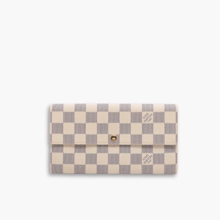 Louis Vuitton Emilie Wallet Damier Azur White 19Cm