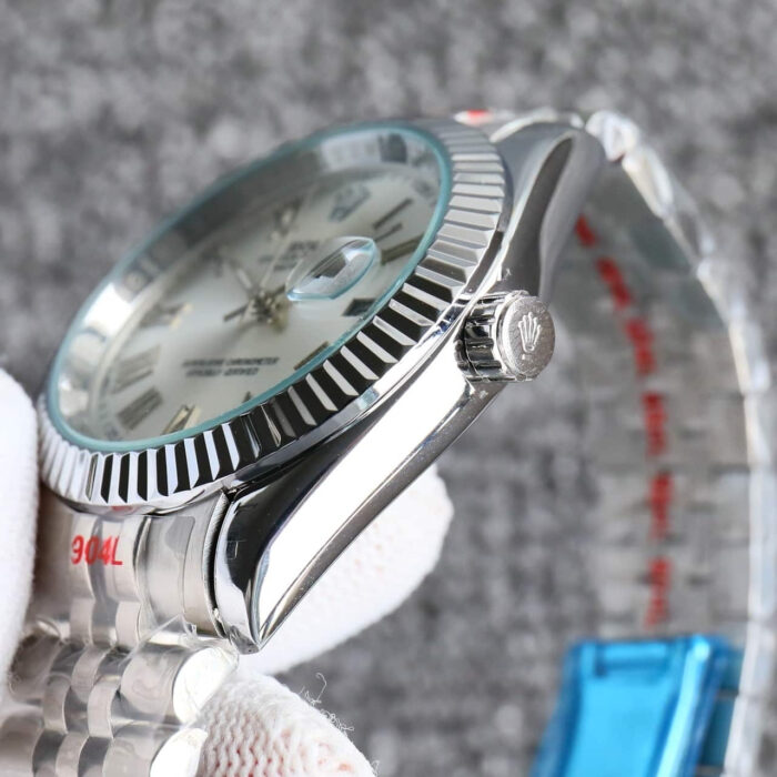 Rolex Datejust Roman Numeral Oystersteel And White Gold In Silver 41mm - Image 4
