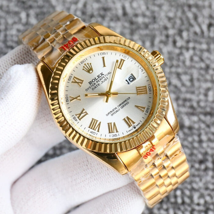 Rolex Datejust Roman Numeral Dial Gold In White 41mm - Image 2